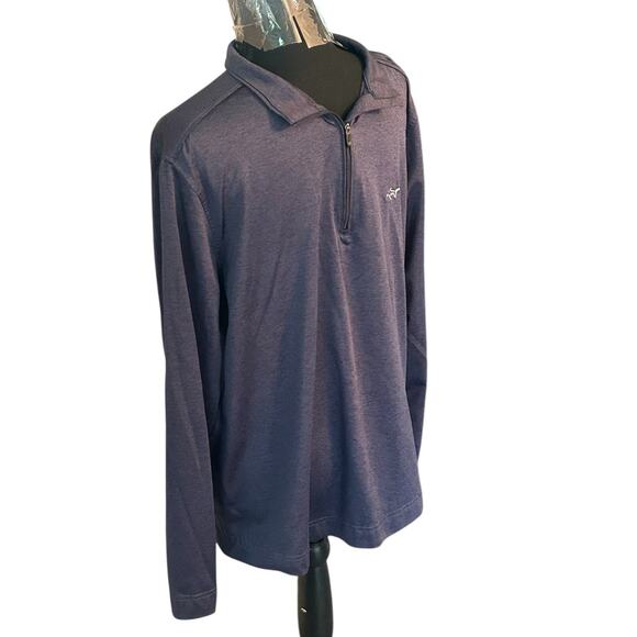 Greg Norman 1/4-Zip Lightweight Golf Blue Pullover Mens Size Medium Shark Logo - Picture 2 of 6